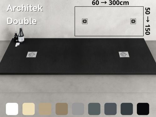 Duschwanne mit doppelter Evakuierung, ARCHITEK DOUBLE DRAIN