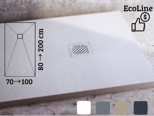 Duschwanne aus Kunstharz, extra flach ECOLINE