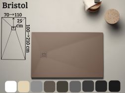 Duschwanne flach 160 cm aus Mineralharz BRISTOL