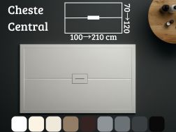 Design-Duschwanne, zentraler Ablauf, glatte Oberfläche - CHESTE CENTRAL