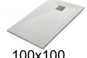 Duschwanne 100x100 cm aus Mineralharz extra-flach TECNIK
