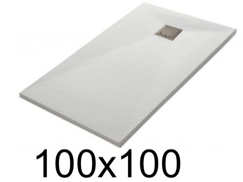 Duschwanne 100x100 cm aus Mineralharz extra-flach TECNIK