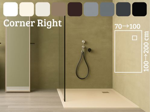 Duschwanne mit rechtwinkligem Ablauf - CORNER Right 120