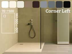 Duschwanne mit Auslass im linken Winkel - CORNER links