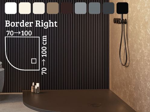 Duschwanne, mit viertelrunder Ecke - RADIUS 55 RAND RECHTS