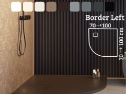 Duschwanne, mit viertelrunder Ecke - RADIUS 55 RAND LINKS