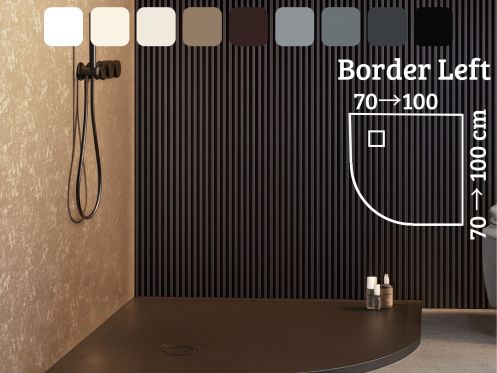 Duschwanne, mit viertelrunder Ecke - RADIUS 55 RAND LINKS