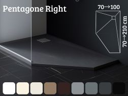 Fünfeckige Duschwanne, rechtwinklige Evakuierung - PENTAGONE 2525 RIGHT