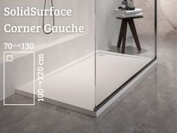 Receveur de douche, évacuation angle gauche - Solid Surface CORNER GAUCHE