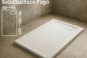 Duschwanne, rechtwinkliger Ablauf, Kunstharz mit fester Oberfläche, FOGO