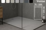 Duschwanne mit Rinne 100 cm Harz extra flach - VENISE