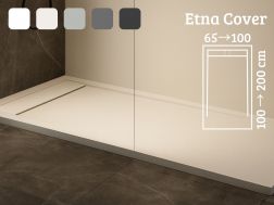 Duschwanne, flach, 120 cm, Acrystone-Harz, ETNA COVER