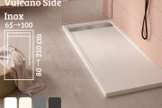 Duschwanne, Dachrinne, Acrystone®-Harz - VULCANO SIDE INOX 190