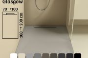 Duschwanne mit Designerrinne, glasgow 100