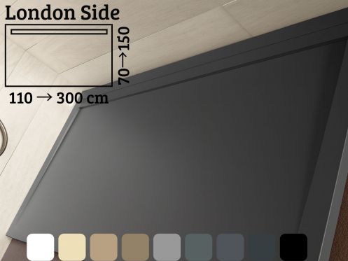 Seitliche Duschwanne 230 cm, Design Gosse - LONDON SIDE