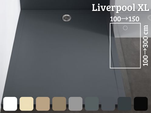 Duschwanne, extra breite Rinne - LIVERPOOL XL