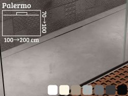 Duschwanne seitliche Evakuierung, 110 cm mit Rinne - PALERMO