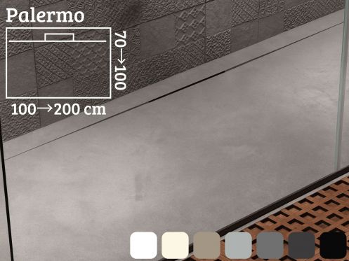 Duschwanne seitliche Evakuierung, 130 cm mit Rinne - PALERMO