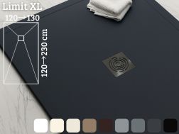 Duschwanne mit Rand, extra flaches Harz - LIMIT XL