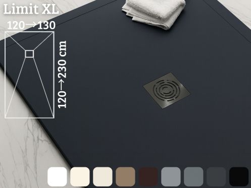 Duschwanne mit Rand, extra flaches Harz - LIMIT XL