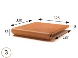 Treppenkante 33 x 33 x 5 cm - Gestreckte Sandsteinfliesen - Artois Sandstein Type - Aragon Gres - Klinker Buchtal