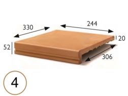 Treppenkante 25 x 33 x 5 cm - Gestreckte Sandsteinfliesen - Artois Sandstein Type - Aragon Gres - Klinker Buchtal