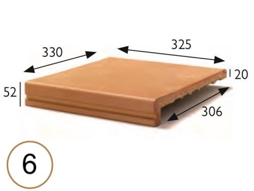 Laufnase 33 x 33 x 5 cm - Fliese Sandstein gespannt - Art Sandstein aus Artois - Sandstein Aragon - Klinker Buchtal