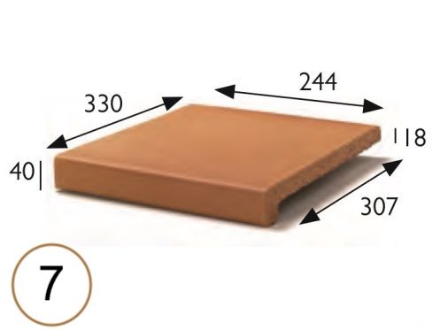 Laufende Nase 25 x 33 x 4 cm - Sandsteinfliese - Artois Sandstein - Aragon Sandstein - Buchtal Klinker