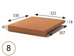 Laufende Nase 33 x 33 x 4 cm - Sandsteinsteinzeug - Artois Sandstein - Aragon Sandstein - Buchtal Klinker