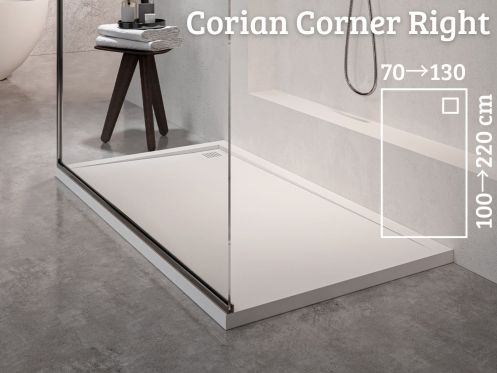 Eckduschwanne 110x110 cm - CORIAN ® CORNER RECHTS