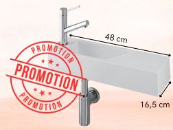 Handwaschbecken links 48x16,5 cm weißes Harz ANGEBOT MUNICH