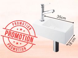 Design-Handwaschbecken 35x18 cm links aus Solid Surface ANGEBOT ESSEN