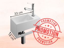 Design-Handwaschbecken 33x18 cm rechts aus Solid Surface ANGEBOT TREVES