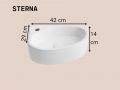 Wand- / Aufsatzwaschbecken links 42 cm Weiß glänzend STERNA LEFT 