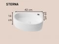 Wand- / Aufsatzwaschbecken rechts 42 cm Weiß glänzend STERNA RIGHT