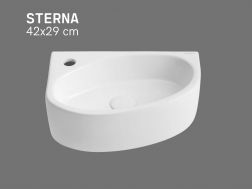 Wand- / Aufsatzwaschbecken links 42 cm Weiß glänzend STERNA LEFT 