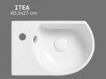 Keramik-Waschbecken zur Wandmontage 40,5 cm Weiß glänzend ITEA LEFT