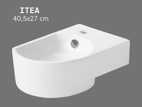 Keramik-Waschbecken zur Wandmontage 40,5 cm Weiß glänzend ITEA RIGHT