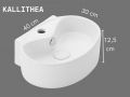 40 cm Ovales Waschbecken Weiß Glänzend Wand- oder Möbelmontage KALLITHEA
