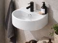 40 cm Ovales Waschbecken Weiß Glänzend Wand- oder Möbelmontage KALLITHEA