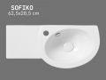 62,5 cm Wandwaschbecken Weiß Glänzend mit Seitenablage SOFIKO