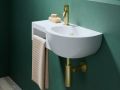 62,5 cm Wandwaschbecken Weiß Glänzend mit Seitenablage SOFIKO