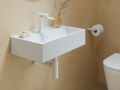 Keramik Wandwaschbecken 55 cm Weiß Glänzend Rechteckig VASILIKA 