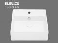 ELEUSIS 38x38 cm Weißes Quadratisches Waschbecken Wand- oder Aufsatzmontage