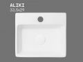 Keramik Wandwaschbecken Rechteckig 33,5 cm Weiß Glänzend ALIKI