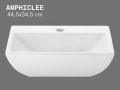 Wand- oder Aufsatzwaschbecken 44,5 cm Weiß glänzend AMPHICLEE