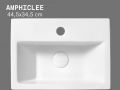 Wand- oder Aufsatzwaschbecken 44,5 cm Weiß glänzend AMPHICLEE