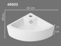 Wandhängendes Eck-Handwaschbecken 65 cm Keramik Glänzend Weiß __int__ Dreieckig ARGOS