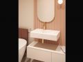 Waschbecken 66 cm Keramik Glänzend Weiß - Rechteckiges Design Wandhängend oder Aufsatz SYKIA