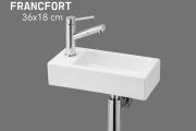 Hänge-Handwaschbecken aus Keramik 36x18cm | FRANCFORT 36 GAUCHE